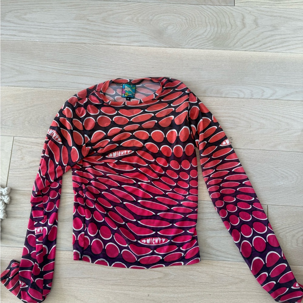 O'Mighty Red and Black Long Sleeve Top